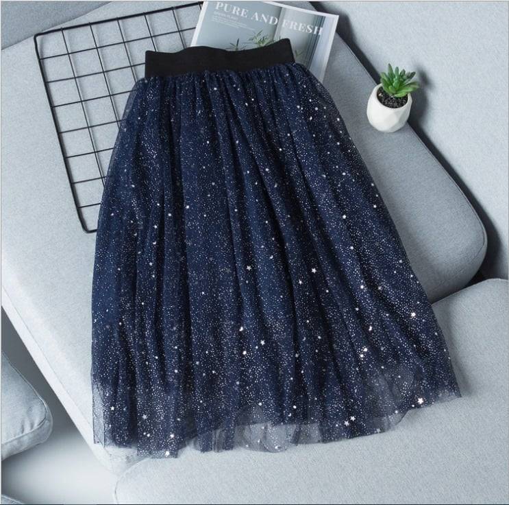 พร้อมส่ง กระโปรงเด็ก กระโปรงยาว ระบายชาย