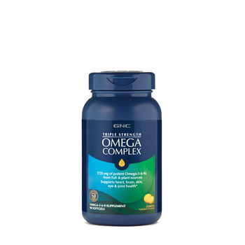 GNC Triple Strength Omega Complex 90 softgels(Lemon) 1 เม็ดประกอบไปด้วยโอเมก้า 3,6,9 บำรุงสมอง หัวใจ ข้อต่อและผิวพรรณ