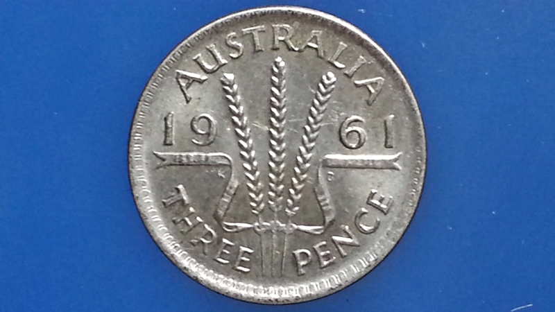เหรียญ เงินตรา ประเทศ ออสเตรเลีย Pence (with F:D:) 1961