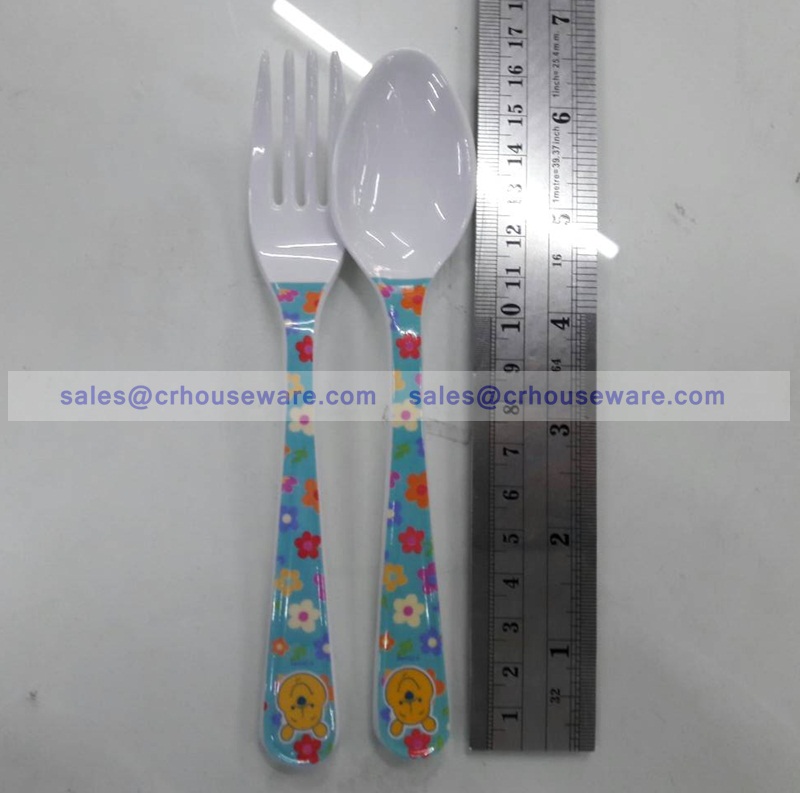 ช้อนส้อมเมลามีนเด็ก 6.25 นิ้ว ลายการ์ตูน 017-SP-F2359