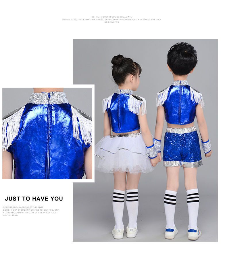 ชุดเต้น ชุดหรีด ชุดเชียร์ สีน้ำเงิน-ขาว
