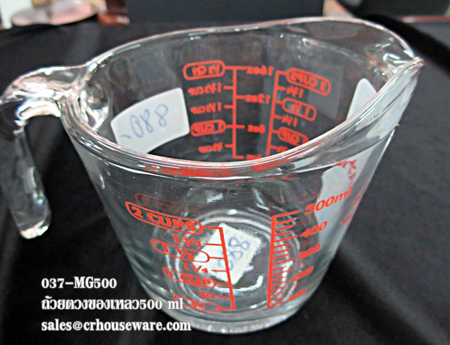 ถ้วยตวงแก้ว ทนร้อนขีดแดง ความจุ 500 มล.037-MG500