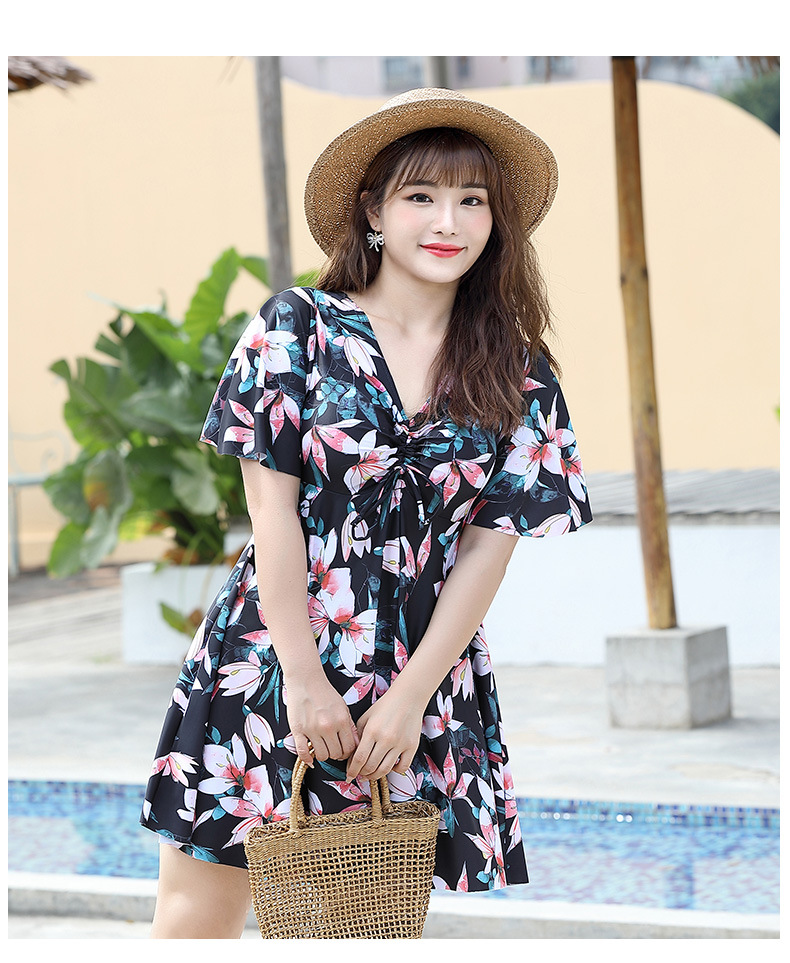 ชุดว่ายน้ำคนอ้วน วันพีช8xl รอบอก 49-56 รอบเอว 44-52 สะโพก 50-58 ยาว 36 วงแขน 20-24 นิ้ว