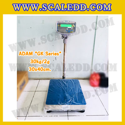 เครื่องชั่งน้ำหนักดิจิตอล ADAM รุ่น GK-60kg x 0.002kg เครื่องชั่งน้ำหนัก30กิโล เครื่องชั่งดิจิตอล30kg เครื่องชั่งน้ำหนัก30kg ตาชั่ง30kg ขนาดแท่น 30x40cm ยี่ห้อ ADAM รุ่น GK