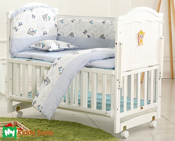 เตียงไม้สีขาวอเนกประสงค์ ปรับเป็นเปลไกว ปรับเป็นโต๊ะได้ TP21055 (WW1)