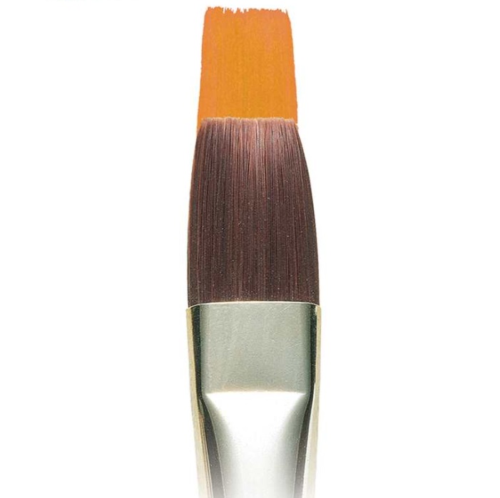 พู่กันสีอะคริลิค Winsor & Newton Galeria แบน ขนยาว(Flat) ด้ามสั้น