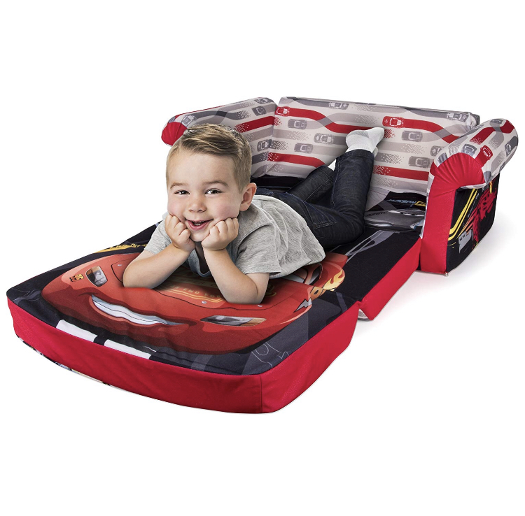 Marshmallow Furniture, Children's 2 in 1 Flip Open Foam Sofa, Disney Pixar Cars
