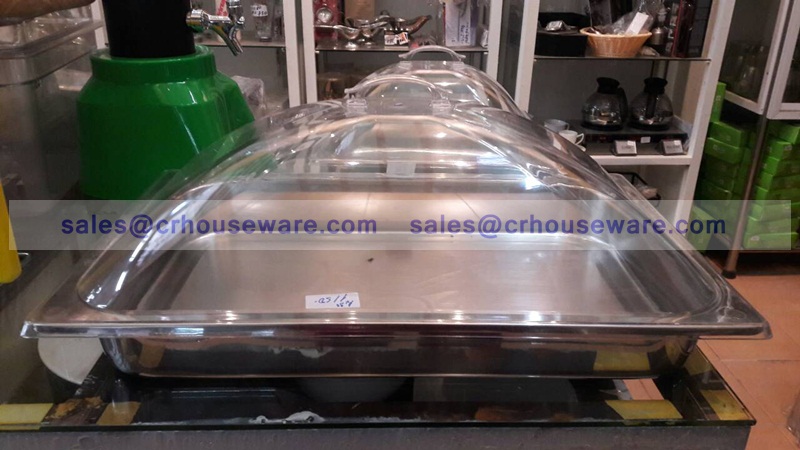 ฝาครอบอะคริลิค 1/1 พร้อมถาดสแตนเลส รหัส005-JP-PDC-11+SET-SL