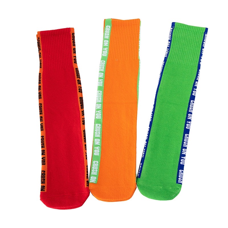 พร้อมส่ง ถุงเท้ายาว ลายหมากรุก สีพื้น มีไซส์ เด็กเล็ก-เด็กโต