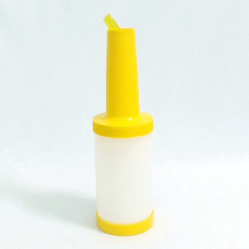 ขวดใส่น้ำผลไม้ ขนาด 1 ควอทซ์ สีเหลือง ( คอเหลือง ) #8015