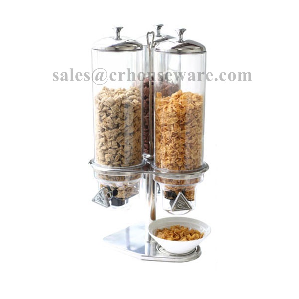 เครื่องจ่ายซีเรียลแบบ 3 โถหมุนได้ ขนาดความจุ 4 ลิตร x 3 Trepple Cereals Dispenser 3 gallons 005-X23577X3