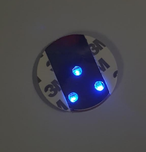ที่รองแก้วไฟ LED 3M แบบเทปกาว ขนาด 4.5 ซม. สีน้ำเงิน