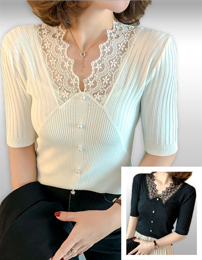 เสื้อแฟชั่นสวยหวานสไตล์เกาหลี มี2สี รหัส 2416