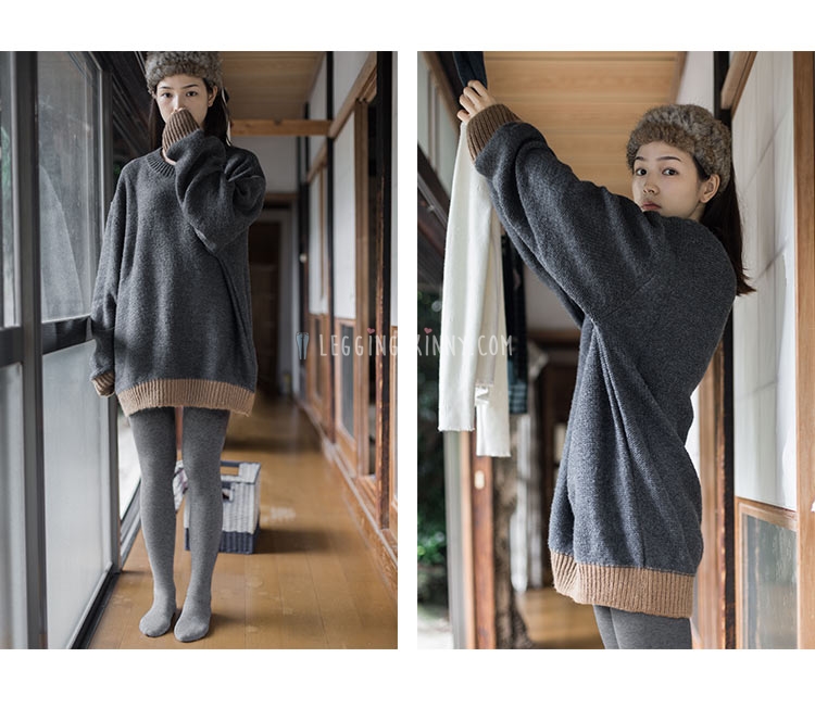 800D เลกกิ้งถุงน่องผ้าฝ้ายบุขนแกะกันหนาว มี 4 สี