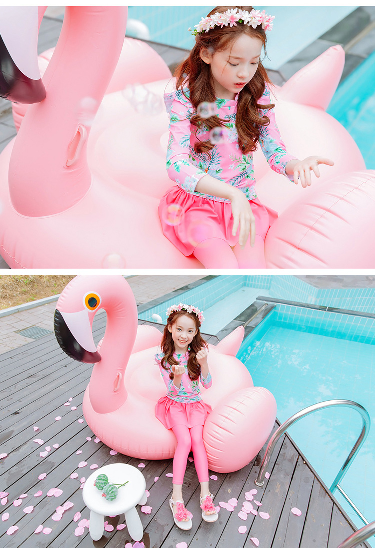 สินค้าพร้อมส่ง ชุดว่ายน้ำ ขายาวเลกกิ้งกระโปรง แขนยาว ลายดอก