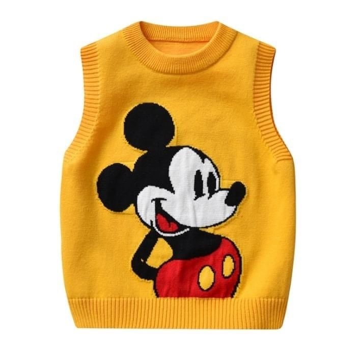 พร้อมส่ง เสื้อกันหนาว : เสื้อกั๊ก เสื้อไหมพรม สีพื้น ปักโลโก้