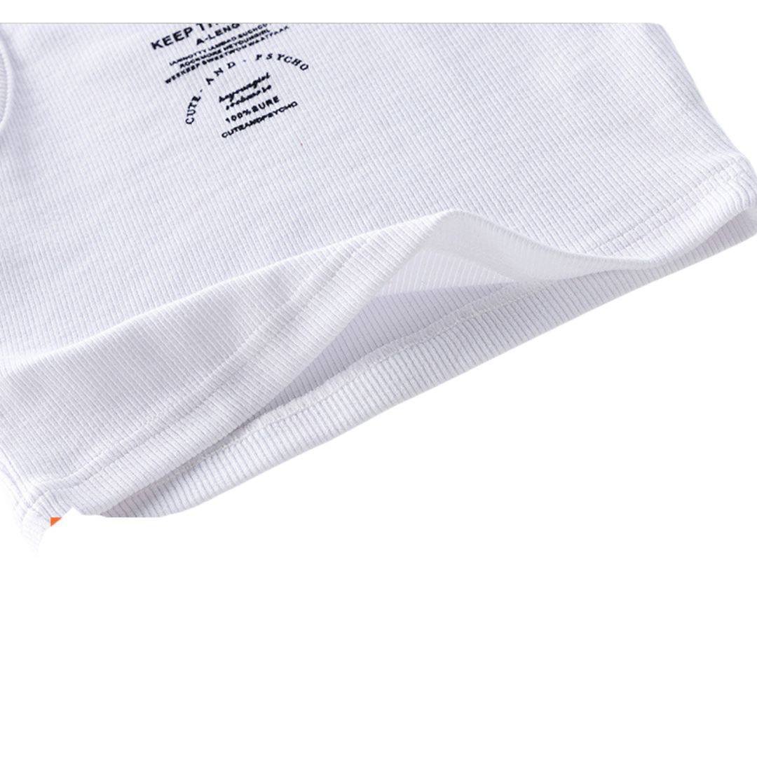 พร้อมส่ง เฉพาะเสื้อกล้ามสีขาว ***ชุดเต้น ชุดแดนซ์ เสื้อกล้าม