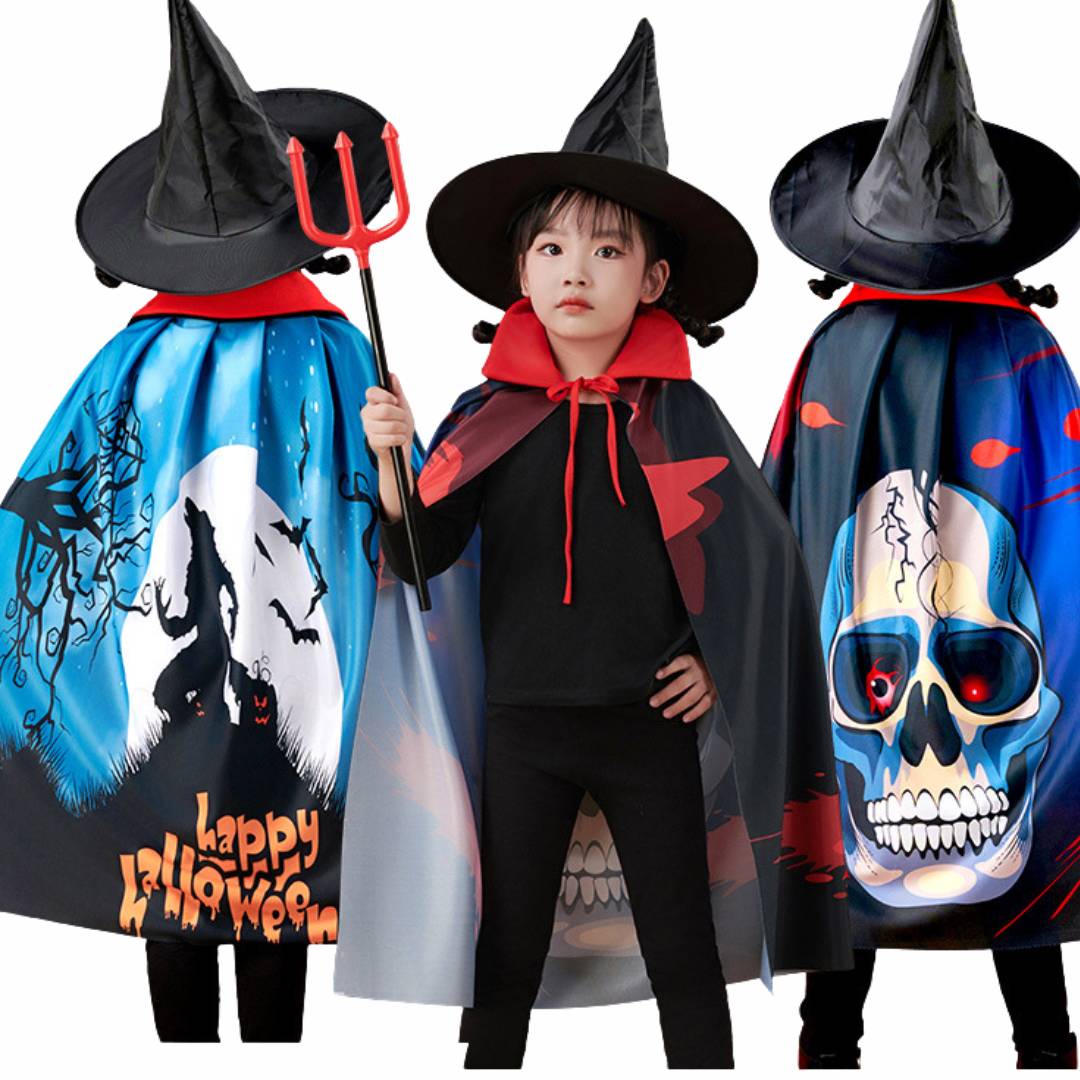 friendly4kid พร้อมส่ง ชุดฮาโลวีน haloween โครงกระดูก ผ้าคลุม