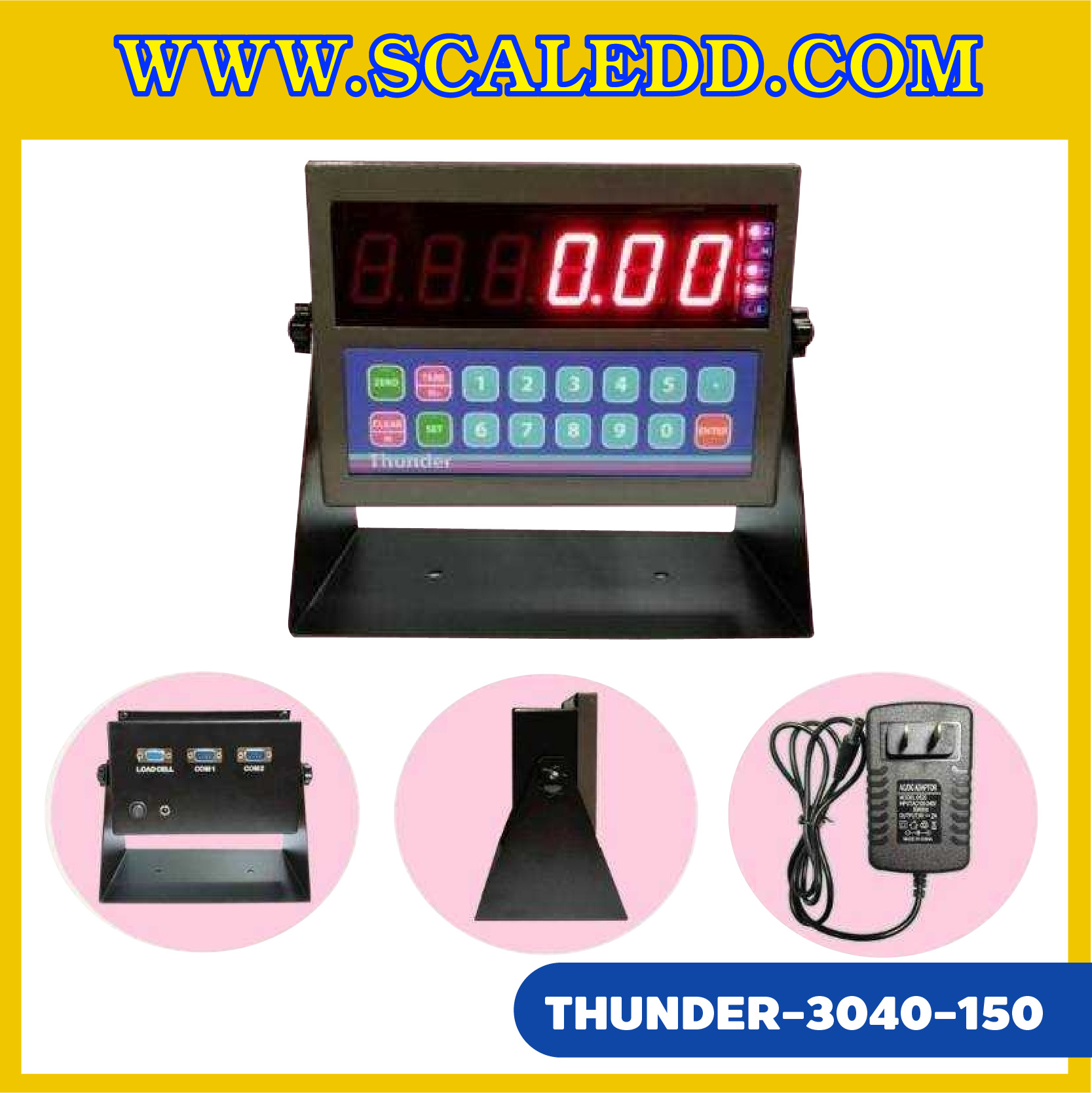 เครื่องชั่งน้ำหนักดิจิตอล พิกัด 150kg ความละเอียด10g ขนาดแท่นชั่ง 30*40 cm ยี่ห้อ Linear รุ่น Thunder