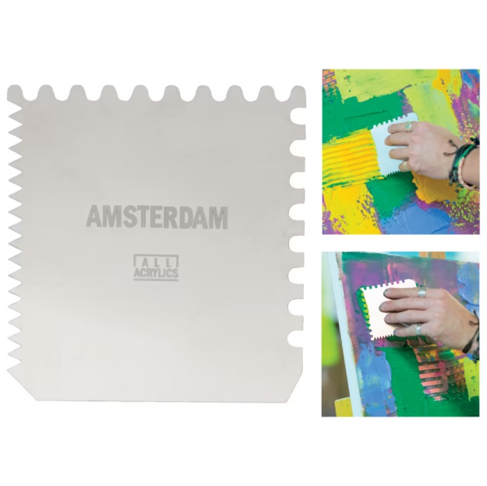 แผ่นโลหะขูดสีทำลวดลาย Amsterdam 10 x 10cm