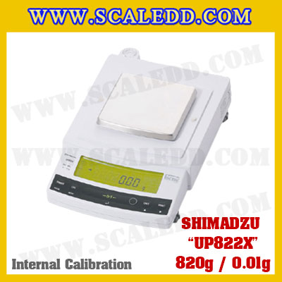 เครื่องชั่งดิจิตอล ทศนิยม 2 ตำแหน่ง รุ่น UP822X พิกัด820gx0.01g เครื่องชั่งละเอียดสูง820g เครื่องชั่งน้ำหนัก820g ตาชั่ง820กรัม พิกัดน้ำหนัก 820g ความละเอียด 0.01g ยี่ห้อ SHIMADZU รุ่น UP822X