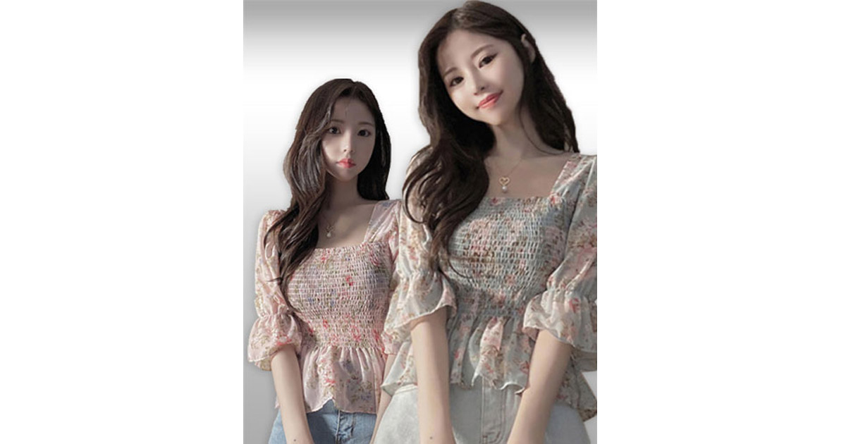 เสื้อแฟชั่นใส่ออกงานลายสวยหวาน มี2สี รหัส 2417
