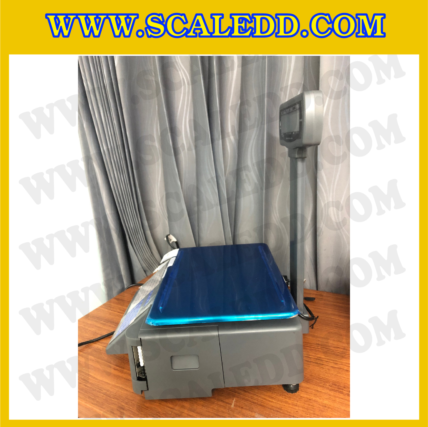 เครื่องชั่งดิจิตอลคำนวณราคา แบบมีคอเสาพร้อมพิมพ์สติ๊กเกอร์ พิกัด 15 กิโลกรัม ความละเอียด 5 กรัม ยี่ห้อ DIGI รุ่น SM-320P