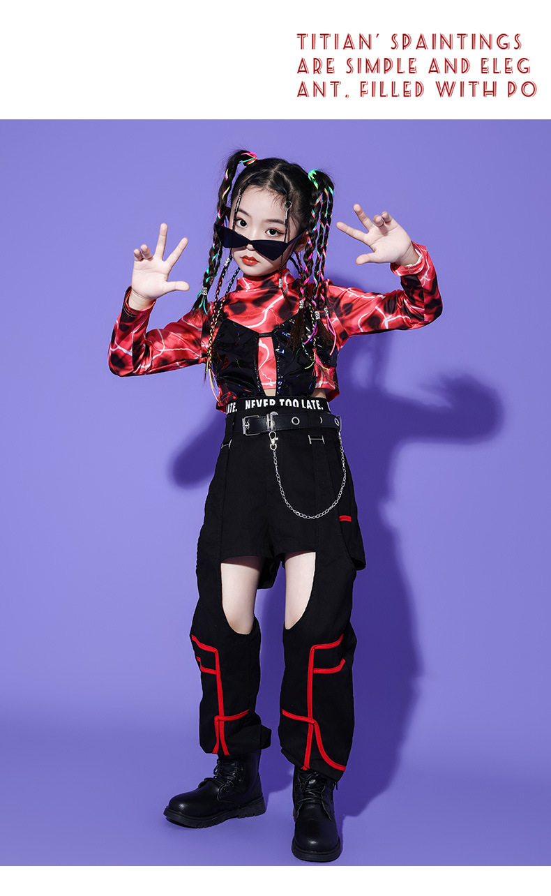 ชุดเต้น ชุดฮิปฮอป เสื้อแขนยาว + กางเกงขายาว สไตล์แบลคพิ้ง