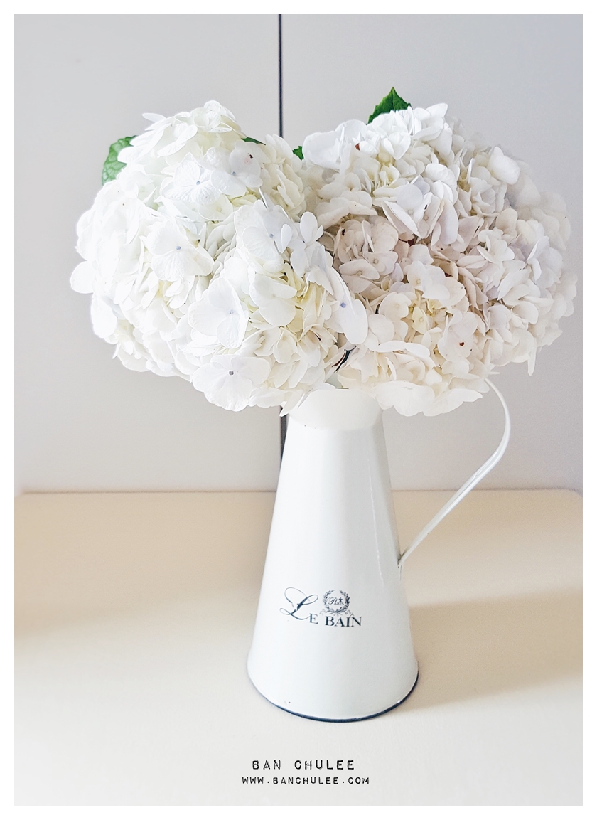 Shabby Chic Enamel Vase แจกันอีนาเมล สีขาว ทรงเหยือก