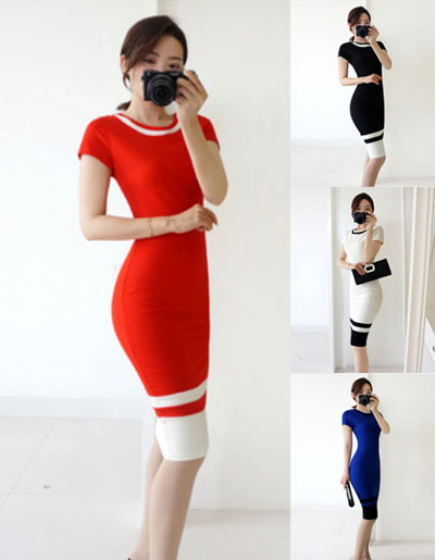 สินค้าพรีออเดอร์ ชุดเดรสแฟชั่น2สีสไตล์เรียบหรู 4สี 4ไซส รหัส PO-Dress-013
