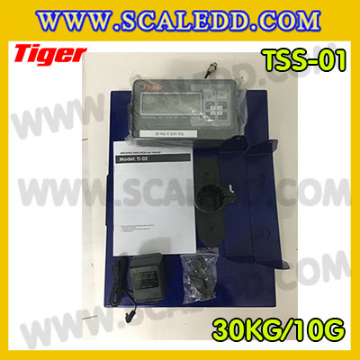 เครื่องชั่งพกพา30กิโลกรัม เครื่องชั่งน้ำหนักแบบพกพา30กิโลกรัม เครื่องชั่งน้ำหนักดิจิตอล30กิโลกรัม เครื่องชั่งพกพาพร้อมบลูทูธ(Bluetooth) พิกัดน้ำหนัก 30 กิโลกรัม ความละเอียด 0.10kg ยี่ห้อ TIGER รุ่น TSS-01