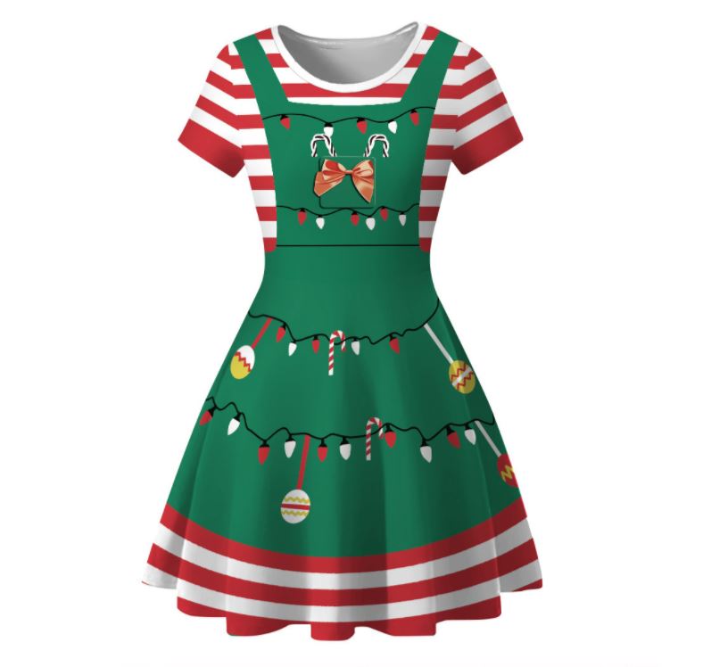 ชุดคริสต์มาส คริสมาส เดรสเขียว-แดง