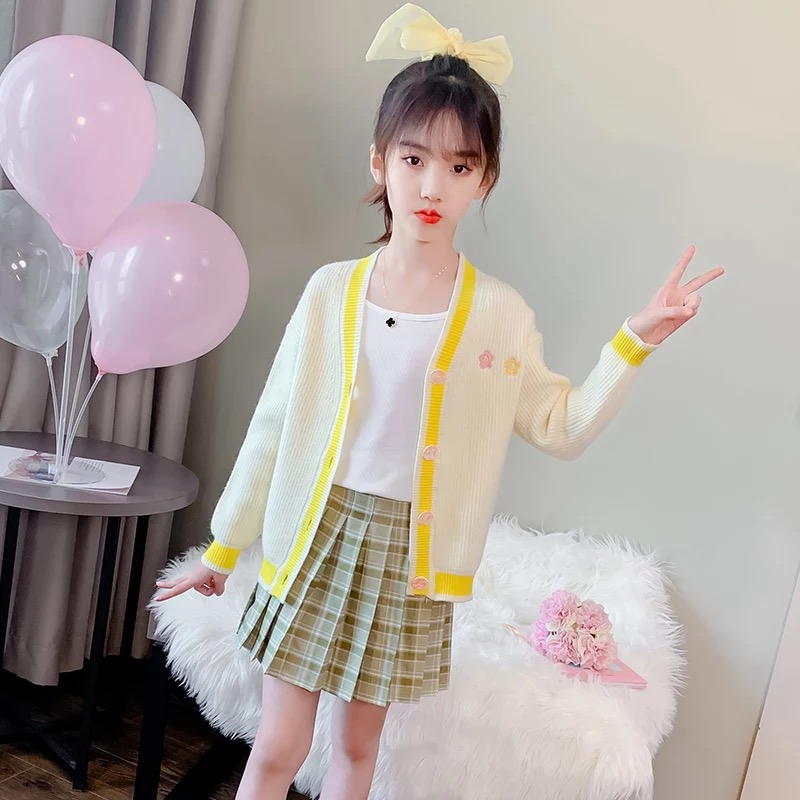 F-กันหนาว: เสื้อกันหนาวเด็ก ไหมพรม คาดิแกน สีพาสเทล