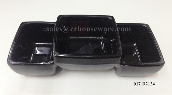 ถ้วยน้ำจิ้มเมลามีน 3ช่อง ช่อง 2.5 " หนาพิเศษ 017-D2124 , ถ้วยน้ำจิ้ม 3 ช่อง, ถ้วยน้ำจิ้มเมลามีน