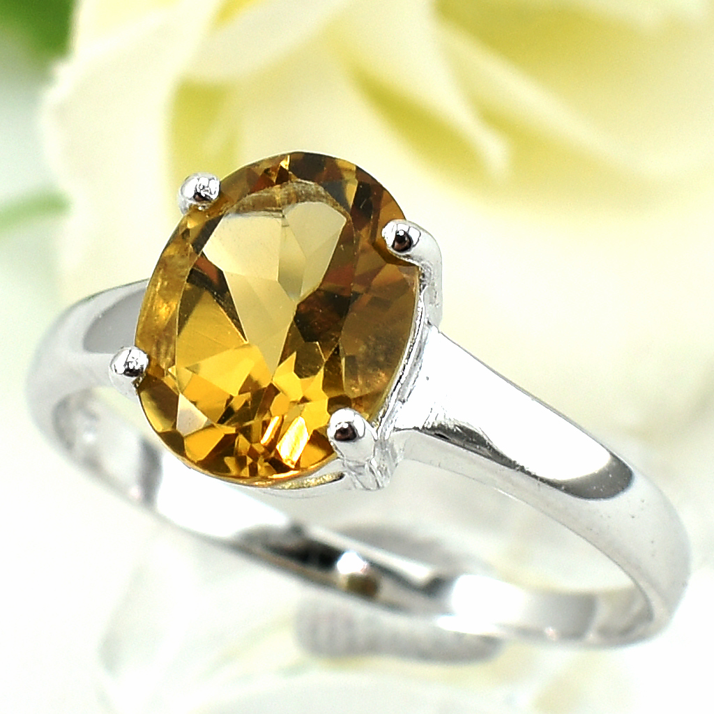 แหวนเงินแท้ราคาถูกชุบทองคำขาว พลอยแท้คอนยัคควอทซ์ 2.25 กะรัต งานประณีตสวยงาม สั่งผลิตค่ะ