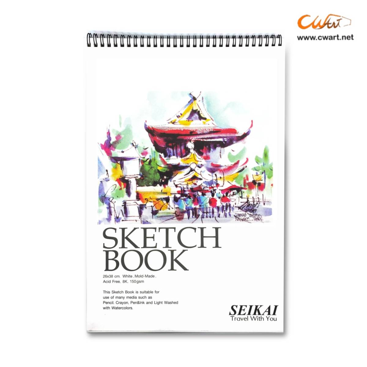 สมุดสเก็ตช์ริมลวด Seikai 150g 25แผ่น