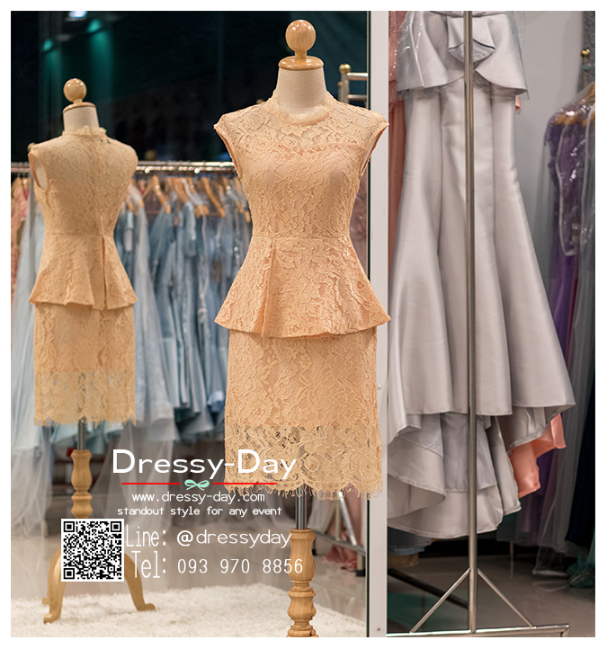 รหัส ชุดราตรีสั้น : PK001 ชุดแซก ชุดราตรี มีแขนเรียบหรูเหมาะใส่ออกงานกลางคืน งานคอกเทล