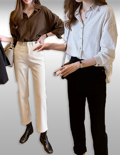 เสื้อเชิ๊ตแฟชั่นทำงานสไตล์เกาหลี มี2สี รหัส2345