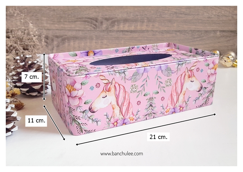 Tin Tissue Box กล่องทิชชู่ งานสังกะสี 21 CM.