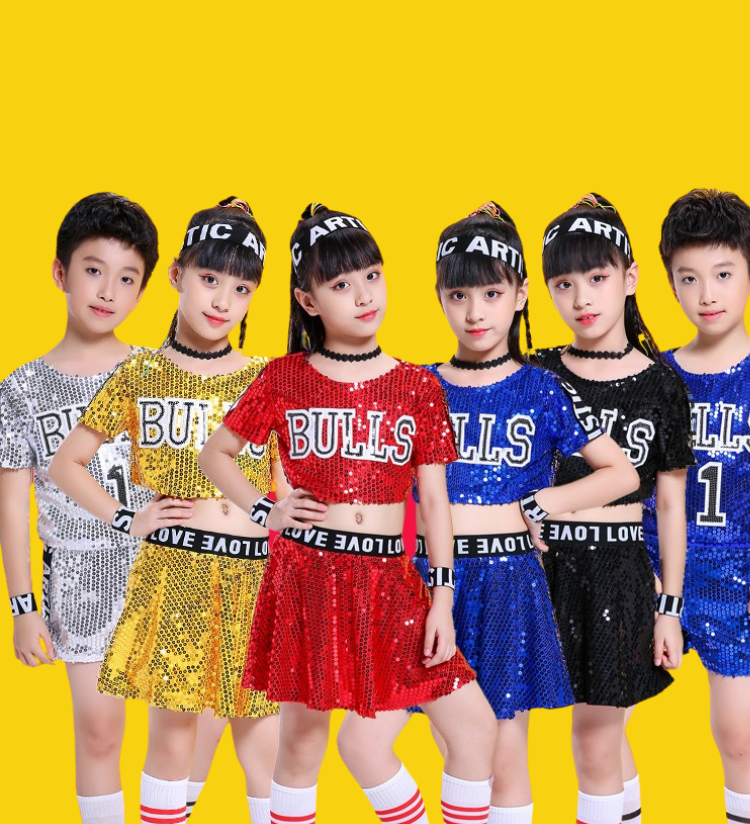 พร้อมส่ง ชุดเต้น เซ็ต ปักเลื่อมเสื้อ+กระโปรง แดง