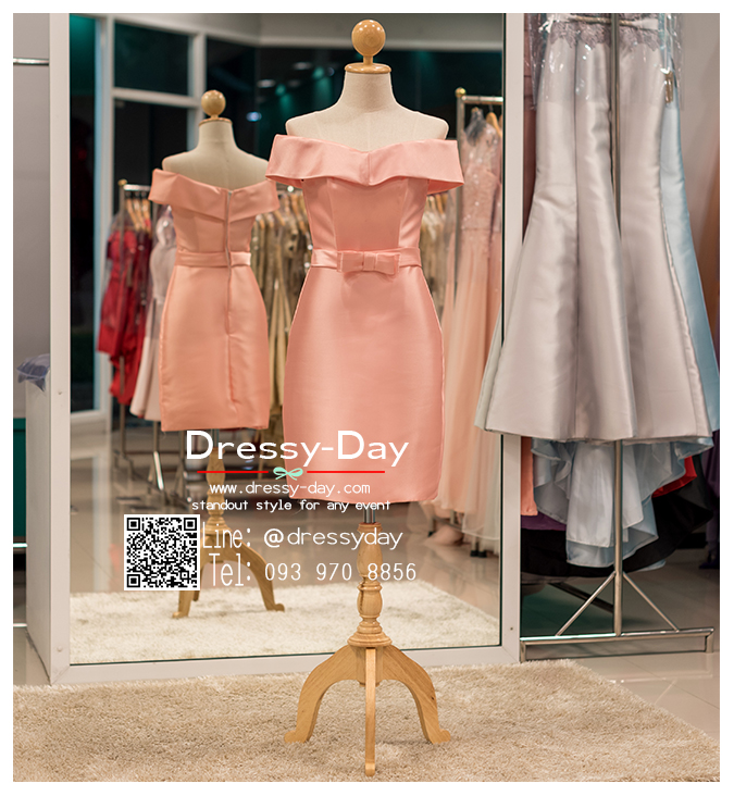รหัส ชุดไปงานแต่งงาน :PF084 ชุดไปงานแต่งงาน น่ารัก สีโอรส ใส่ไปงานแต่งงานกลางวัน หรือ กลางคืน สวย เรียบ หรู ดูดีสุดๆ