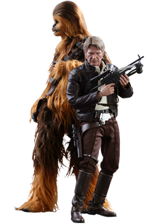 HOTTOYS - Star Wars The Force Awakens - Han Solo & Chewbacca Set
