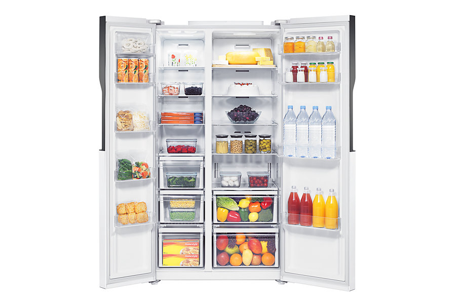 Samsung ตู้เย็น Side by Side Superstar SBS ความจุ 583.1 ลิตร/20.6 คิว รุ่น RS552NRUAWW/ST