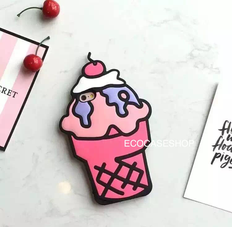 iPhone6plus/s เคสยางซิลิโคนไอศครีม สีชมพู