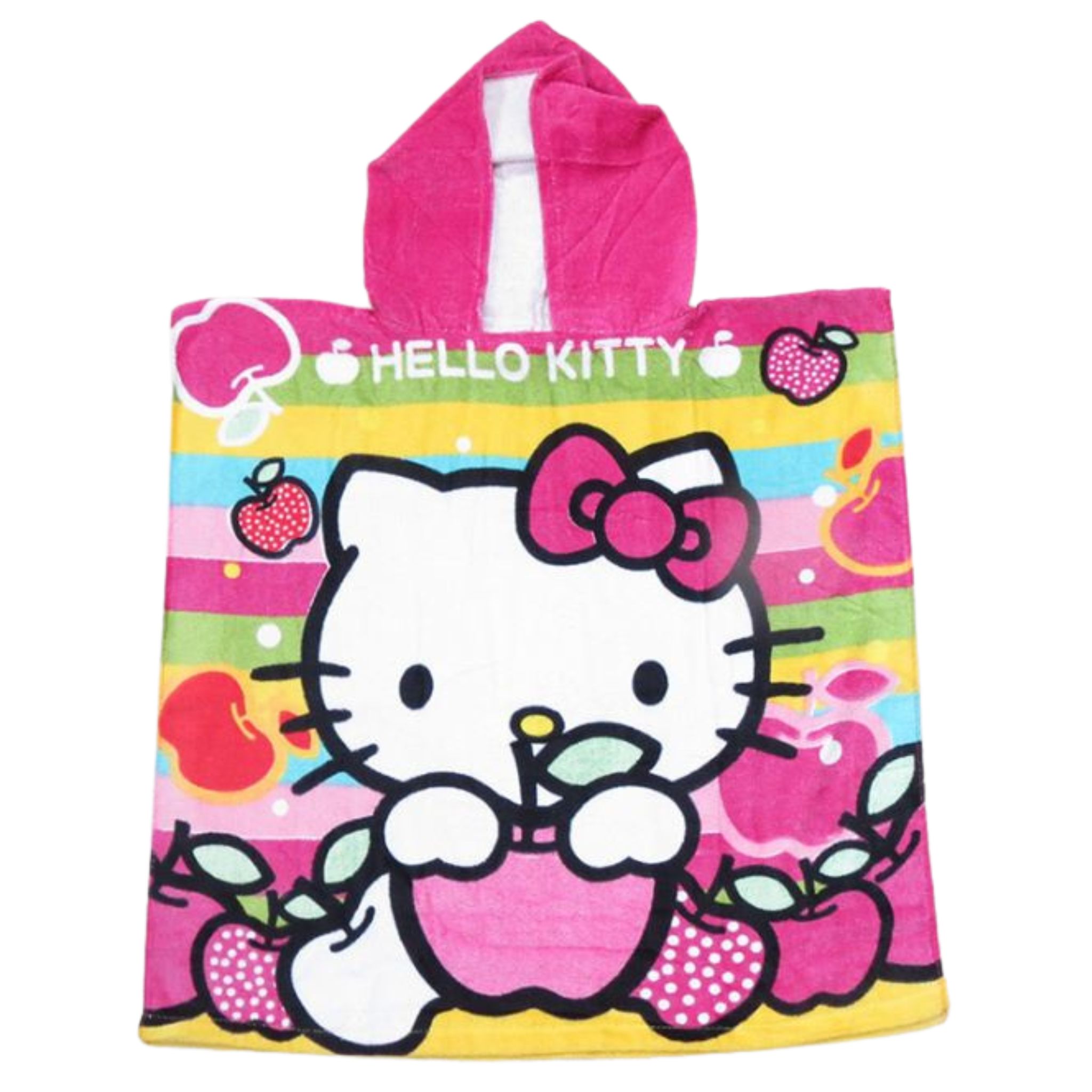 ผ้าคลุมว่ายน้ำ เรียนว่ายน้ำ แบบผ้าขนหนู สวมหัว ลายเด็กหญิง**พร้อมส่ง