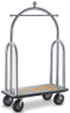 รถเข็นกระเป๋าสแตนเลส กรงนก นำเข้า 002-HK-LC-001,Xe đẩy hành lý,ឥវ៉ាន់ Trolley,行李車,Luggage Trolley