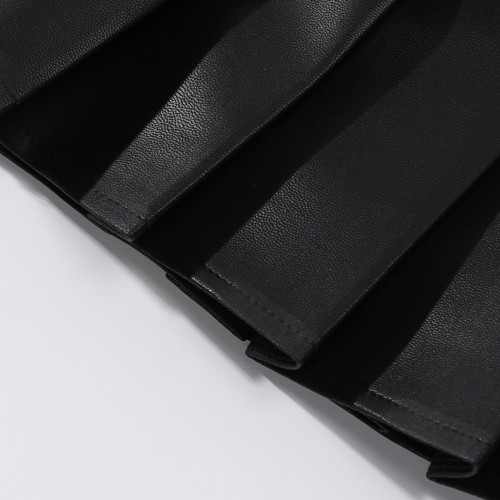 friendly4kid กระโปรงเด็กหญิง กระโปรงหนัง สีดำ อัดพลีทจีบรอบ