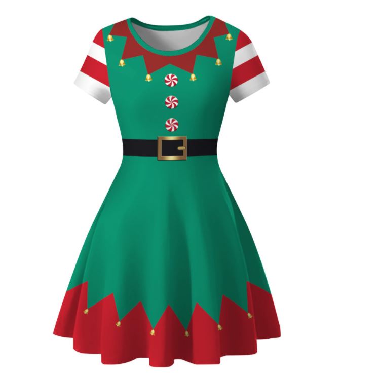ชุดคริสต์มาส คริสมาส เดรสเขียว-แดง
