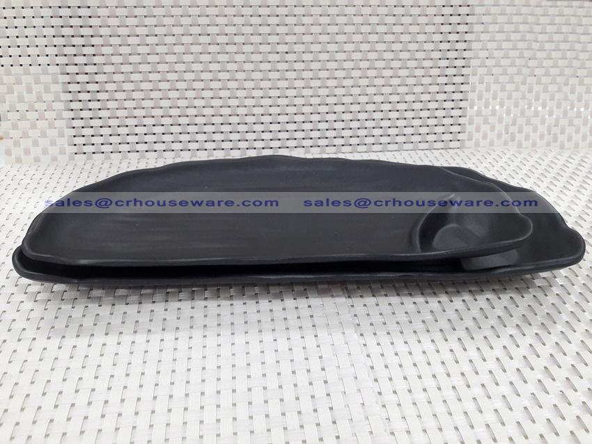 จานสแน็ก พร้อมช่องน้ำจิ้ม 017-PX-F152011