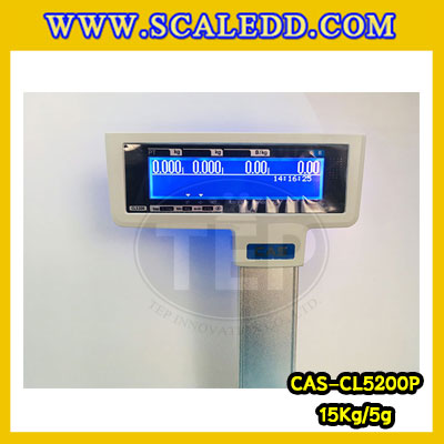 เครื่องชั่งคำนวณราคา 15kg เครื่องชั่งคำนวณราคาดิจิตอลและพิมพ์สติ๊กเกอร์บาร์โค้ด เครื่องชั่งดิจิตอล15kg เครื่องชั่งคำนวณราคา เครื่องชั่ง15kg ความละเอียด5g ตาชั่ง15กิโล ยี่ห้อ CAS รุ่น CL5200 P เครื่องชั่งทำบาร์โค้ด 15 กิโลกรัม